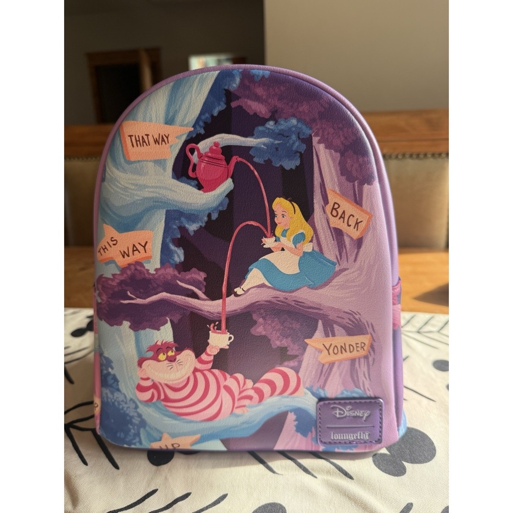 Loungefly Alice In Wonderland Signs Mini Backpack This Way That Way NWT